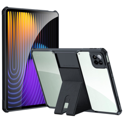 Xiaomi Pad 7 / Pad 7 Pro „XUNDD“ transparent black bordered hard silicone TPU acrylic case - back | Priedai.lt