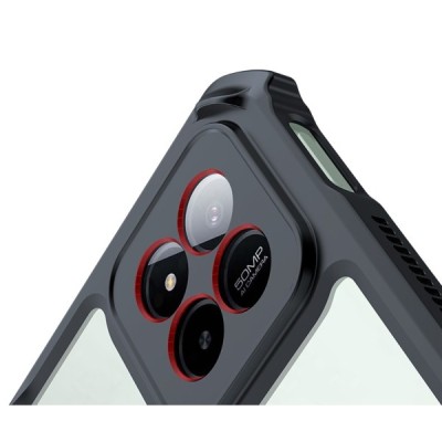 Xiaomi Pad 7 / Pad 7 Pro „XUNDD“ transparent black bordered hard silicone TPU acrylic case - back | Priedai.lt