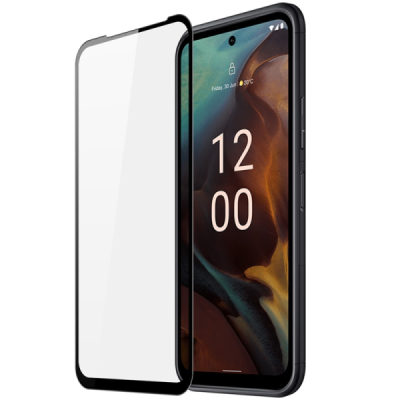 Nokia XR21 „Dux Ducis“ 9H Tempered Glass enhanced protection black full coverage protective screen glass 2.5D | Priedai.lt