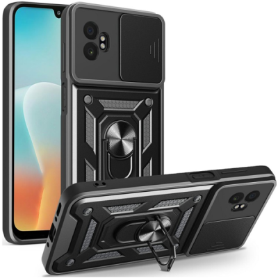 Enhanced protections "Kickstand" Samsung Galaxy XCover7 Pro black hard silicone (TPU) and plastic case | Priedai.lt