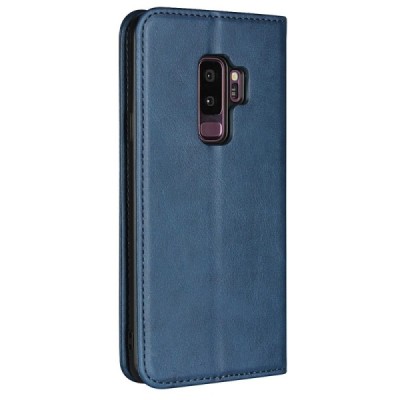 Samsung Galaxy S9+ "Split" blue leather flip case - book | Priedai.lt