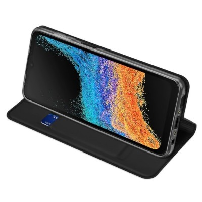Samsung Galaxy XCover7 Pro "Dux Ducis" Skin Flip Book Case Cover - black | Priedai.lt