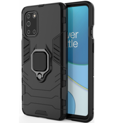 Enhanced protections "Kickstand" OnePlus 8T black hard silicone (TPU) and plastic case | Priedai.lt