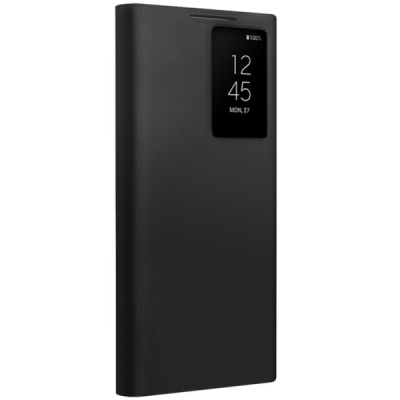 Samsung Galaxy S24 Ultra "QIALINO" flip black leather case - book | Priedai.lt