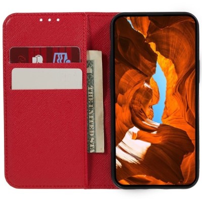 Nothing Phone 2 "Kalangshi" Red leather flip case - book | Priedai.lt