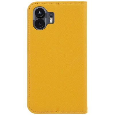 Nothing Phone 2 "Kalangshi" yellow leather flip case - book | Priedai.lt