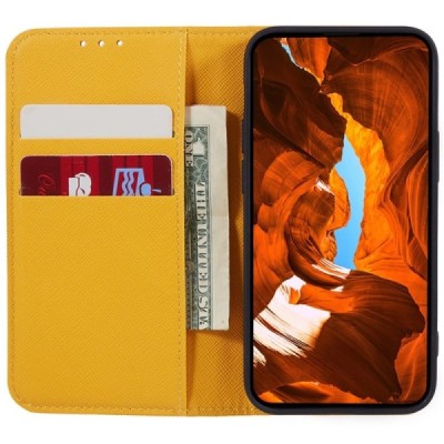Nothing Phone 2 "Kalangshi" yellow leather flip case - book | Priedai.lt