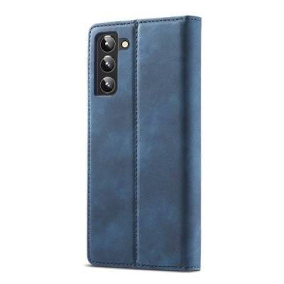 Lc.Imeeke Samsung Galaxy S22 5G Blue Leather Flip Case | Priedai.lt
