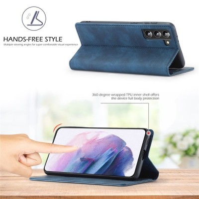 Lc.Imeeke Samsung Galaxy S22 5G Blue Leather Flip Case | Priedai.lt