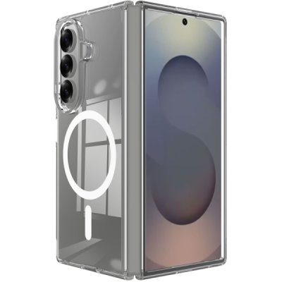 Tubi MagSafe Samsung Galaxy Fold7 clear (transparent) hard plastic case - back | Priedai.lt