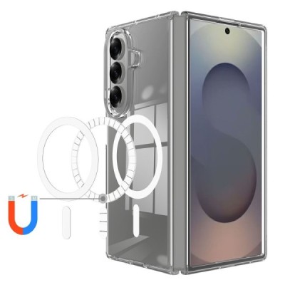 Tubi MagSafe Samsung Galaxy Fold7 clear (transparent) hard plastic case - back | Priedai.lt