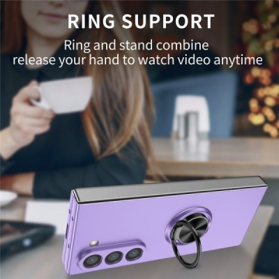 Samsung Galaxy Fold7 "Fashion" Kickstand Hard Plastic Purple Case - Back | Priedai.lt