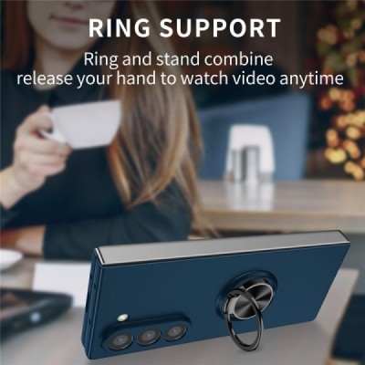 Samsung Galaxy Fold7 "Fashion" Kickstand Hard Plastic Blue Case - Back | Priedai.lt