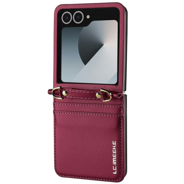 „LC.IMEEKE“ Leather plastic case - Burgundy (Galaxy Flip7)