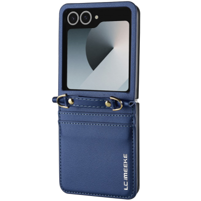 Samsung Galaxy Flip7 „LC.IMEEKE“ Leather plastic Blue case - cover | Priedai.lt
