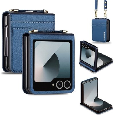 Samsung Galaxy Flip7 „LC.IMEEKE“ Leather plastic Blue case - cover | Priedai.lt