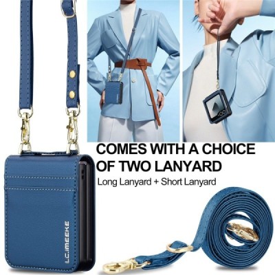 Samsung Galaxy Flip7 „LC.IMEEKE“ Leather plastic Blue case - cover | Priedai.lt