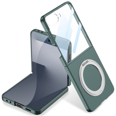 Samsung Galaxy Flip7 GKK Kickstand green plastic case - back | Priedai.lt