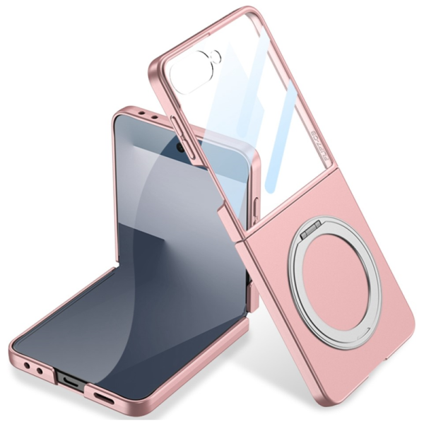 GKK Kickstand Plastic Clear Case - Pink (Galaxy Flip7)