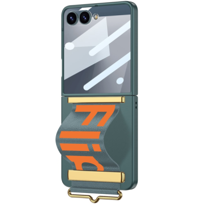 Samsung Galaxy Flip7 GKK Kickstand green plastic case - back | Priedai.lt