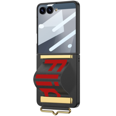Samsung Galaxy Flip7 GKK Kickstand Black plastic case - back | Priedai.lt