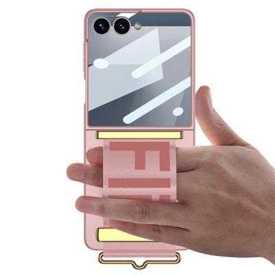 Samsung Galaxy Flip7 GKK Kickstand Pink plastic case - back | Priedai.lt