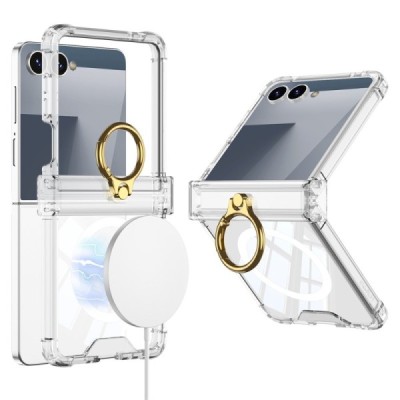 Samsung Galaxy Flip7 GKK Kickstand plastic transparent case - back | Priedai.lt