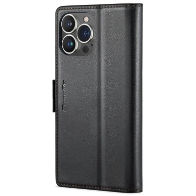 Apple iPhone 16 Pro Max CaseMe Leather Flip Case Cover - Black | Priedai.lt