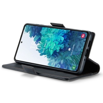 Samsung Galaxy S20 FE CaseMe Leather Flip Case Cover - Black | Priedai.lt