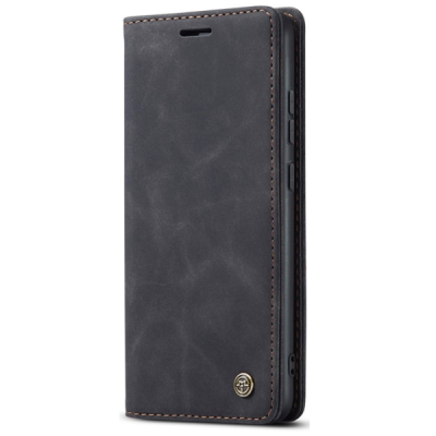 Samsung Galaxy S25 Edge CaseMe Retro Solid Flip Case Book - Black | Priedai.lt