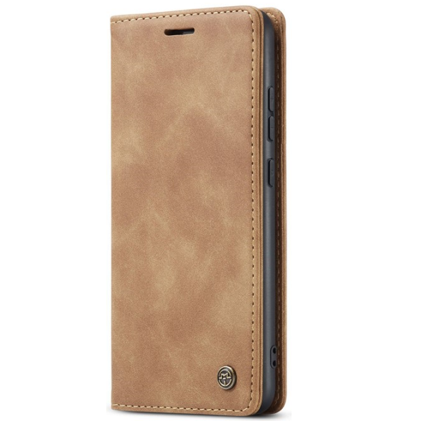 „CaseMe“ Retro Solid Flip Case - Light Brown (Galaxy S25 Edge)