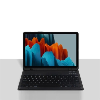 Samsung Galaxy Tab S10 FE / S10 / S9 FE / S9 / S8 / S7 / S10 Lite "Bosina" flip black leather case with bluetooth wireless keybo