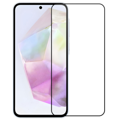 Samsung Galaxy A56 "Rurihai" 9H full coverage protective screen glass - black 2.5D | Priedai.lt