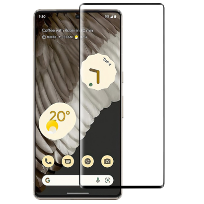 Google Pixel 7 Pro „Premium“ full coverage protective screen glass 0.2 mm - black | Priedai.lt