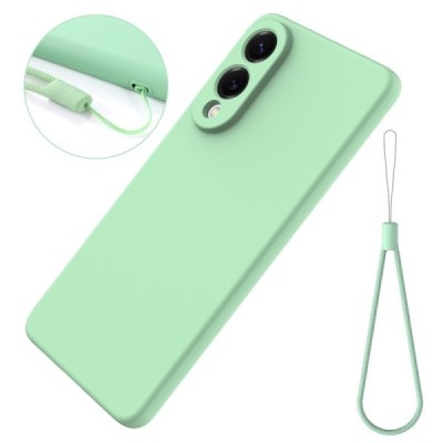 Samsung Galaxy S25 Edge "Shell" hard liquid silicone (TPU) case green - cover | Priedai.lt