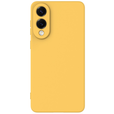 Samsung Galaxy S25 Edge "Shell" hard liquid silicone (TPU) case yellow - cover | Priedai.lt