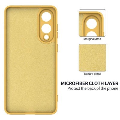 Samsung Galaxy S25 Edge "Shell" hard liquid silicone (TPU) case yellow - cover | Priedai.lt