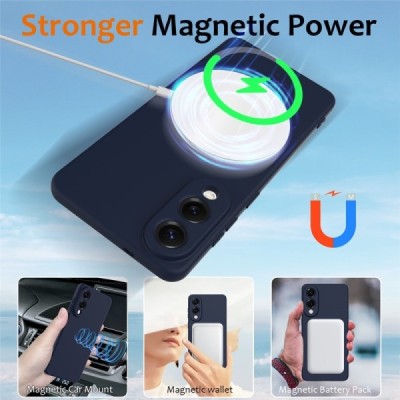 Samsung Galaxy S25 Edge "Shell" MagSafe Hard Silicone TPU Dark Blue Case Cover - Back | Priedai.lt