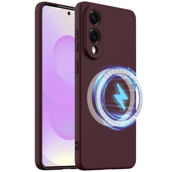 "Shell" MagSafe Hard Silicone (TPU) Case Cover - burgundy (Galaxy S25 Edge)