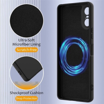Sony Xperia 10 VI "Shell" MagSafe Hard Silicone TPU Black  Case Cover - Back | Priedai.lt