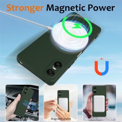 Sony Xperia 10 VI "Shell" MagSafe Hard Silicone TPU Dark green Case Cover - Back | Priedai.lt