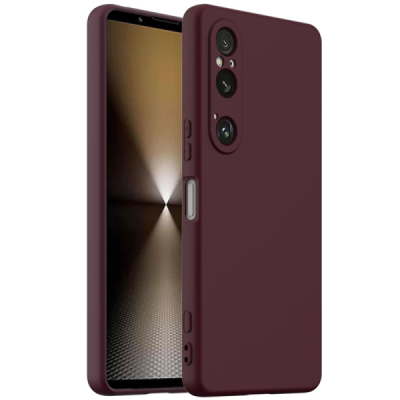 Sony Xperia 1 VI "Shell" MagSafe Hard Silicone TPU Burgundy Case Cover - Back | Priedai.lt