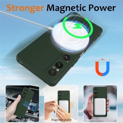 Sony Xperia 1 VI "Shell" MagSafe Hard Silicone TPU Dark green Case Cover - Back | Priedai.lt