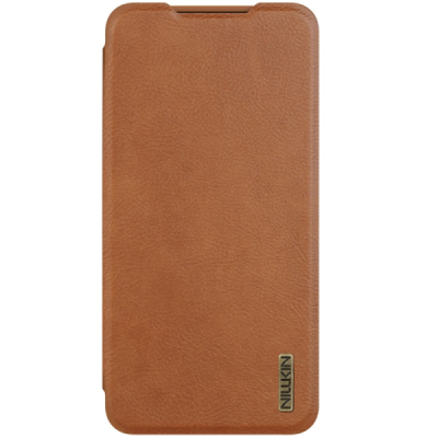 "Nillkin" Qin Pro series luxury brown leather flip case for Samsung Galaxy S25 Edge | Priedai.lt