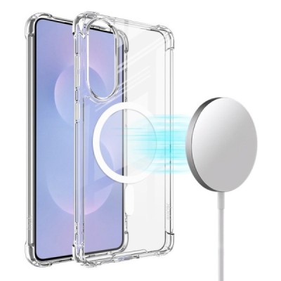 Samsung Galaxy S25 Edge "IMAK" Candy MagSafe Hard Silicone TPU Case Cover - transparent | Priedai.lt