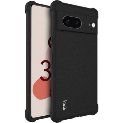Google Pixel 7 "Imak" reinforced protection hard silicone matte TPU black case - back | Priedai.lt