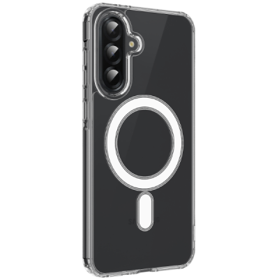 "Tubi" MagSafe Samsung Galaxy A56 clear (transparent) hard silicone TPU case back cover | Priedai.lt