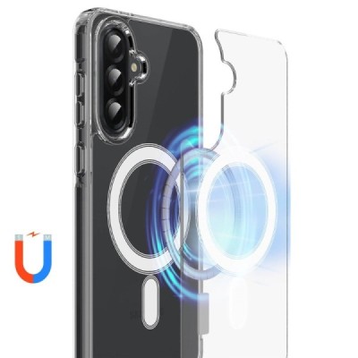 "Tubi" MagSafe Samsung Galaxy A56 clear (transparent) hard silicone TPU case back cover | Priedai.lt