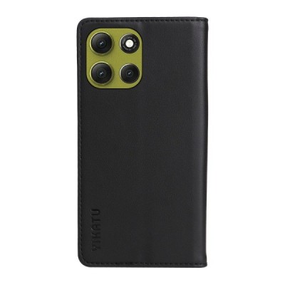 Motorola Moto G86 / G86 Power "Split" black leather flip case - book | Priedai.lt