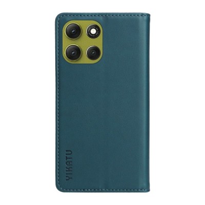 Motorola Moto G86 / G86 Power "Split" green leather flip case - book | Priedai.lt